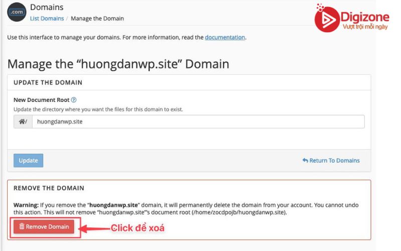 Hướng dẫn thêm Addon Domain vào Hosting cancel