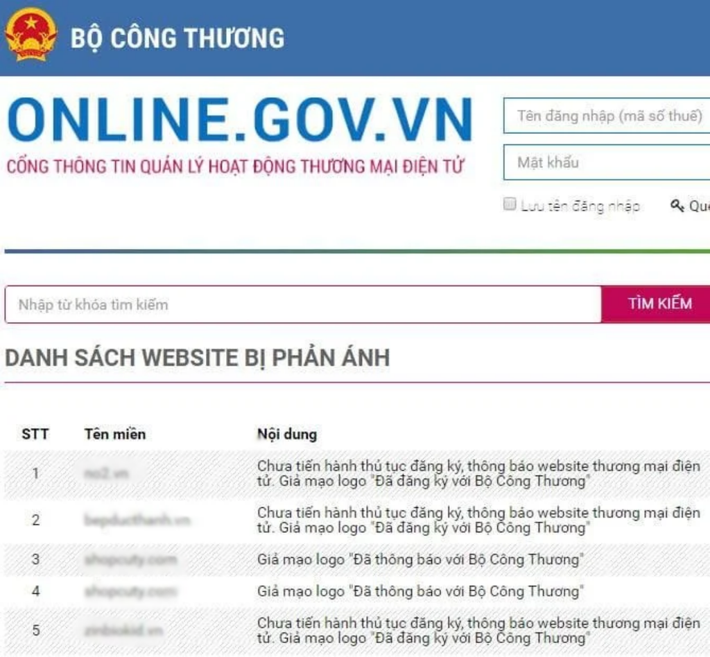 Đăng ký và thông báo website với Bộ Công Thương - Haravam